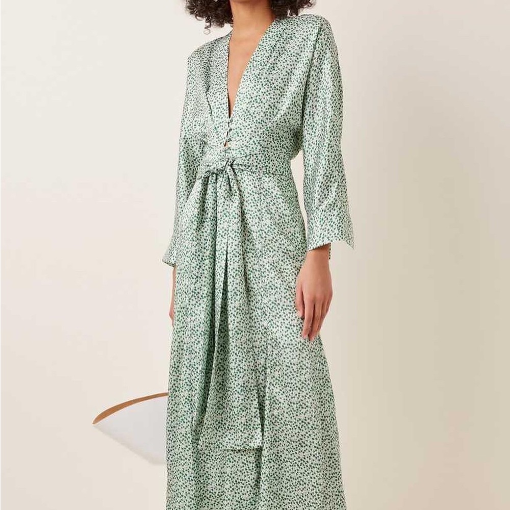 Significant Other green silk dress size 6